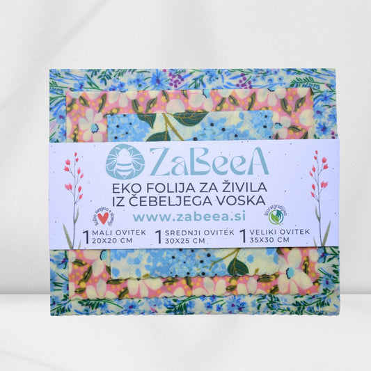 3 eko OVITKI za živila: Veliki, srednji, mali MODRI TRAVNIK